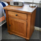 F37. Attic Heirlooms oak nightstand 26”h x 22”w x 16”d 